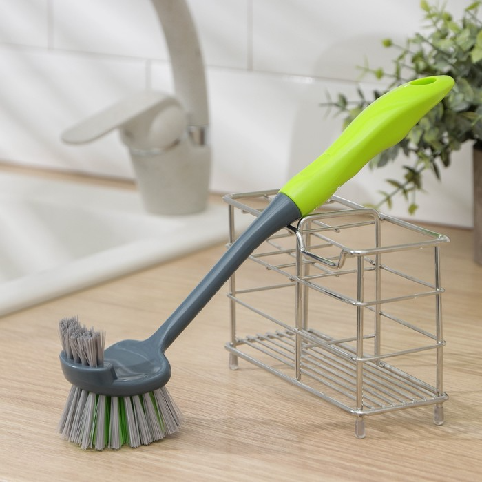 Щётка для посуды двойная 5.5x7.5x28.5см цвет МИКС