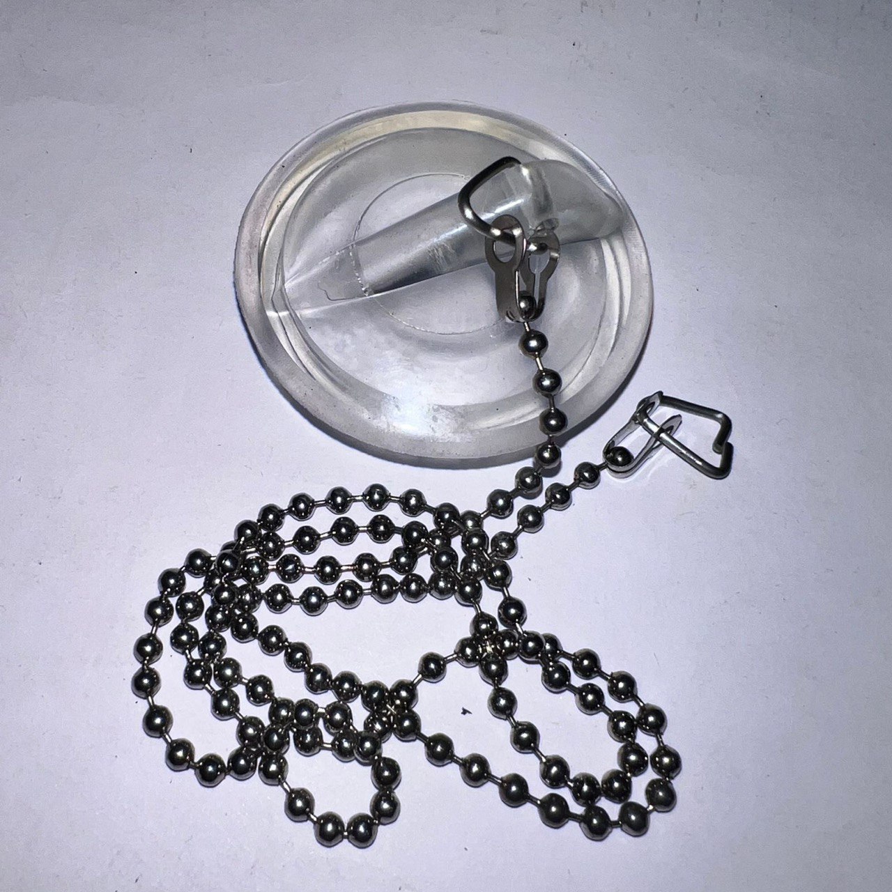 Пробка для ванны силиконовая d-4с цепочкой 50см.(прозрачная)