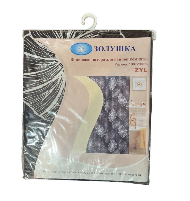 Штора для ванны "Золушка" виниловая 180х200 см